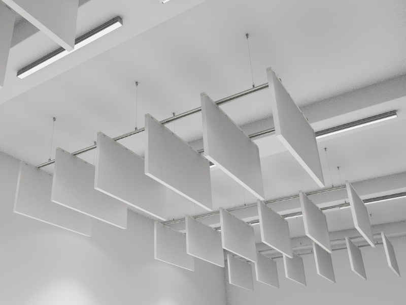 Suspended Baffle Set – viseći apsorberi za veće javne i poslovne prostore.